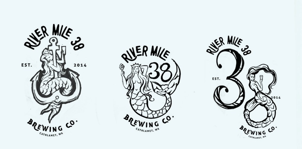 Mermaid logo design concepts showcasing various styles.
